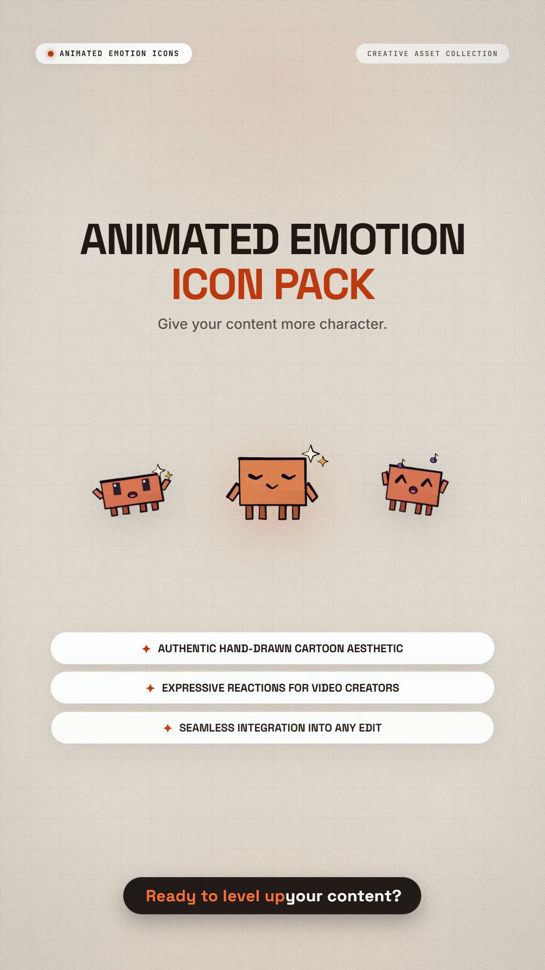 Creative presentation layout featuring characters